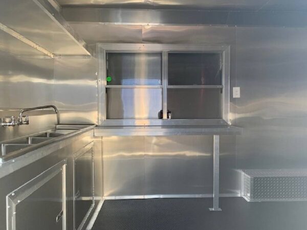 8.5' x 16' Custom White Concession Food Catering Trailer - Image 4