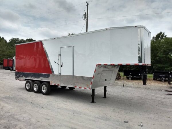 8.5x30 Red and White Gooseneck Enclosed Event Trailer - Image 10