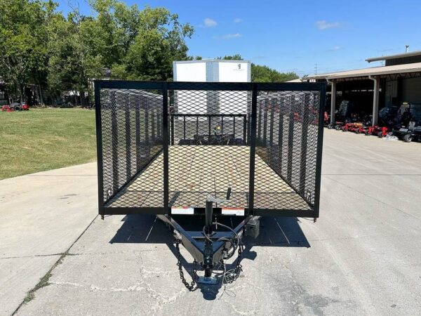 7x20 Dovetail Utility Trailer 4ft Mesh Sides (2) 3,500lb Axles - Image 4