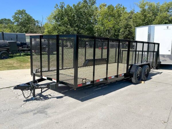 7x20 Dovetail Utility Trailer 4ft Mesh Sides (2) 3,500lb Axles - Image 2