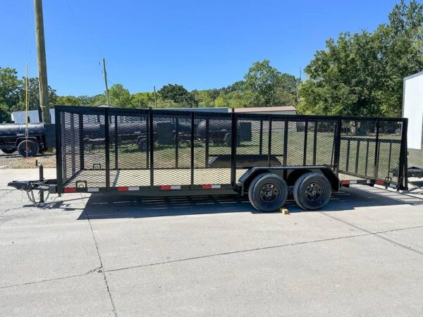 7x20 Dovetail Utility Trailer 4ft Mesh Sides (2) 3,500lb Axles - Image 3