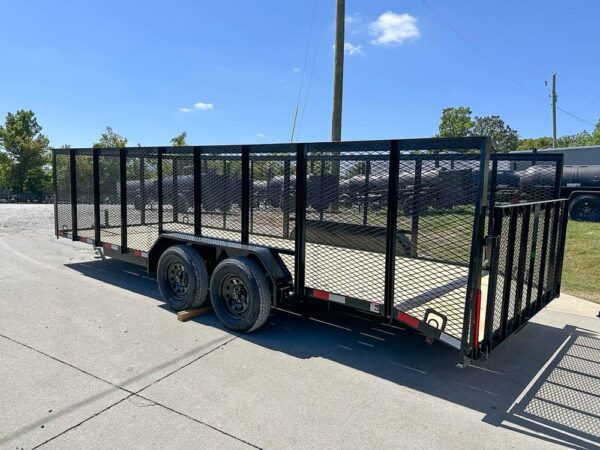 7x20 Dovetail Utility Trailer 4ft Mesh Sides (2) 3,500lb Axles - Image 5