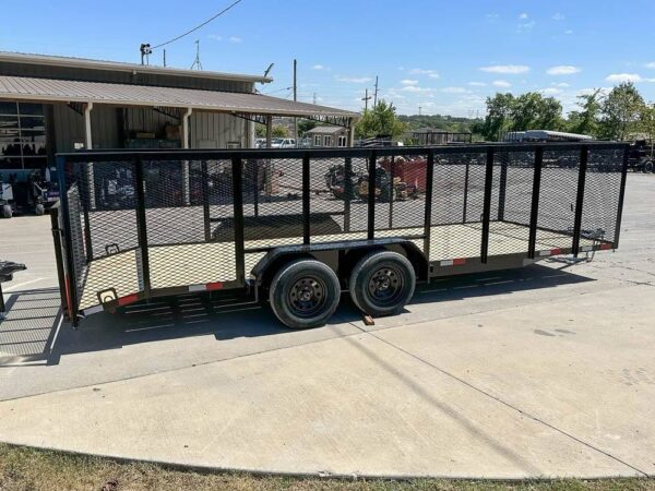 7x20 Dovetail Utility Trailer 4ft Mesh Sides (2) 3,500lb Axles - Image 7