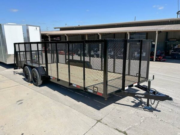 7x20 Dovetail Utility Trailer 4ft Mesh Sides (2) 3,500lb Axles