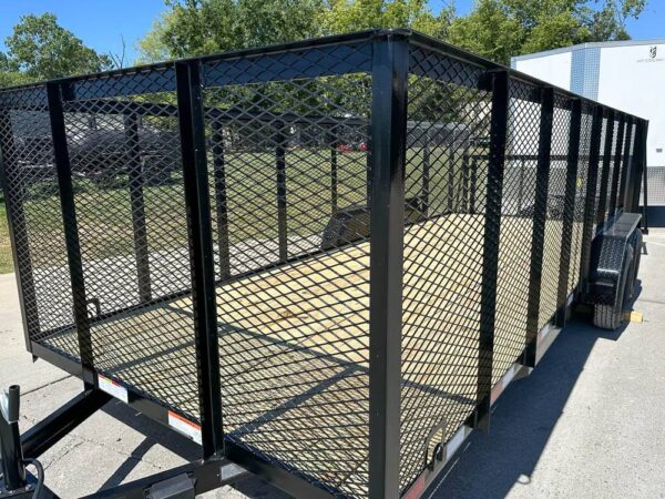 7x20 Dovetail Utility Trailer 4ft Mesh Sides (2) 3,500lb Axles - Image 9