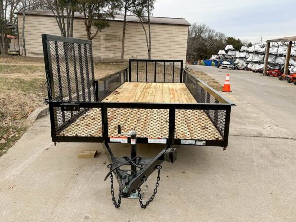7x20 Powder Coated Utility Trailer with Side Gate and 18" Mesh (2) 3,500lb Axles - Image 2