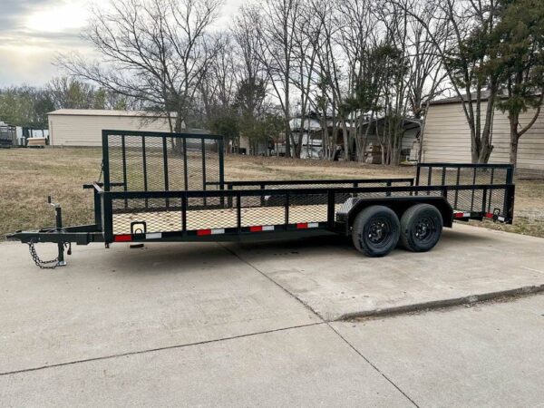 7x20 Powder Coated Utility Trailer with Side Gate and 18" Mesh (2) 3,500lb Axles - Image 3