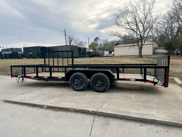 7x20 Powder Coated Utility Trailer with Side Gate and 18" Mesh (2) 3,500lb Axles - Image 4
