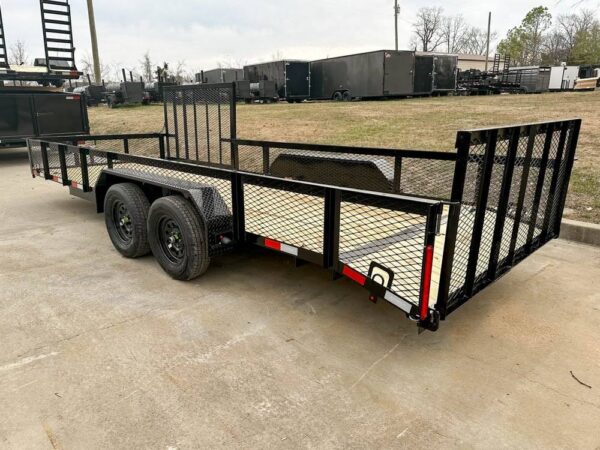 7x20 Powder Coated Utility Trailer with Side Gate and 18" Mesh (2) 3,500lb Axles - Image 5