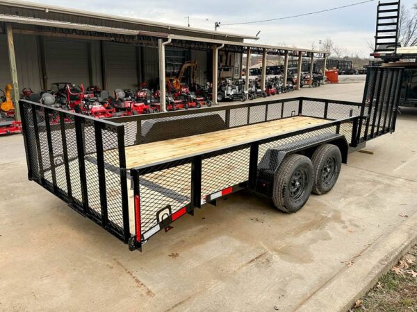 7x20 Powder Coated Utility Trailer with Side Gate and 18" Mesh (2) 3,500lb Axles - Image 6