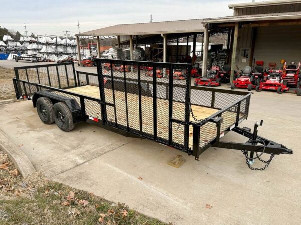 7x20 Powder Coated Utility Trailer with Side Gate and 18" Mesh (2) 3,500lb Axles - Image 8