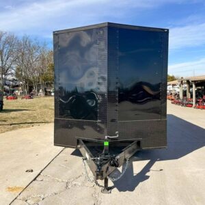8.5x28 Black V-Nose Enclosed Trailer with Blackout Pkg (2) 7K Axles