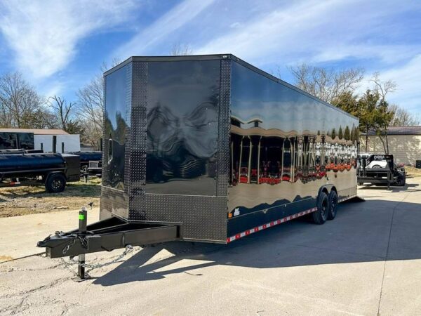 8.5x28 Black V-Nose Enclosed Trailer with Blackout Pkg (2) 7K Axles - Image 3