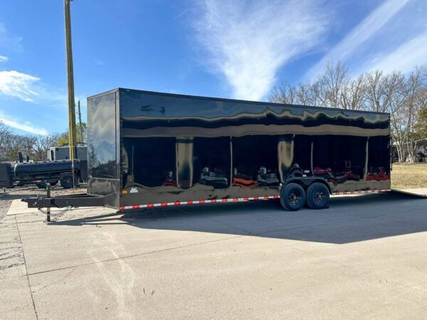 8.5x28 Black V-Nose Enclosed Trailer with Blackout Pkg (2) 7K Axles - Image 4