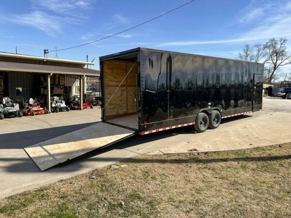 8.5x28 Black V-Nose Enclosed Trailer with Blackout Pkg (2) 7K Axles - Image 9