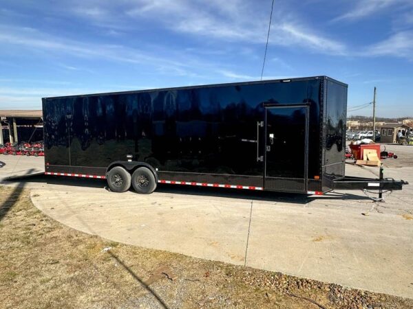 8.5x28 Black V-Nose Enclosed Trailer with Blackout Pkg (2) 7K Axles - Image 11