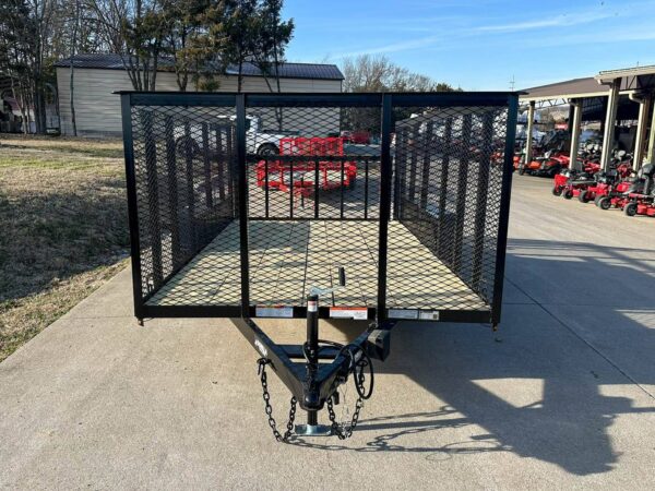 7x14 Powder Coated Dovetail Utility Trailer 4ft Mesh Sides (2) 3,500lb Axles - Image 2