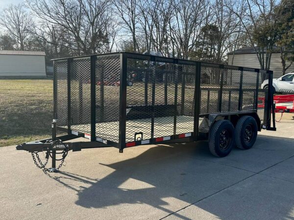 7x14 Powder Coated Dovetail Utility Trailer 4ft Mesh Sides (2) 3,500lb Axles - Image 3