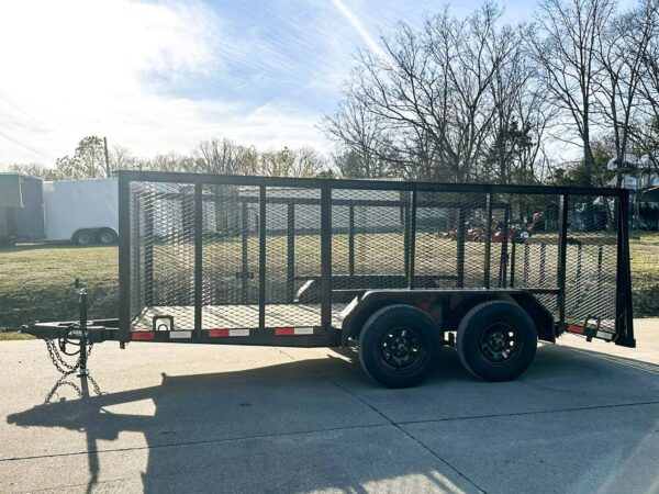 7x14 Powder Coated Dovetail Utility Trailer 4ft Mesh Sides (2) 3,500lb Axles - Image 4