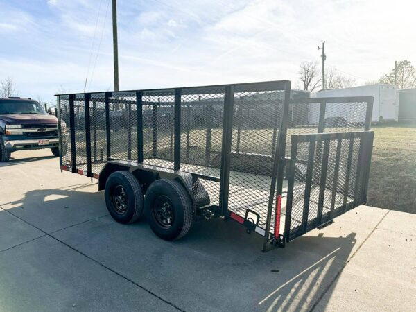 7x14 Powder Coated Dovetail Utility Trailer 4ft Mesh Sides (2) 3,500lb Axles - Image 5