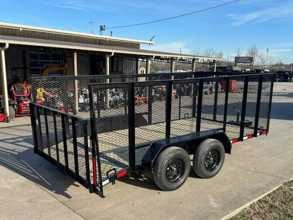 7x14 Powder Coated Dovetail Utility Trailer 4ft Mesh Sides (2) 3,500lb Axles - Image 7