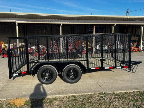 7x14 Powder Coated Dovetail Utility Trailer 4ft Mesh Sides (2) 3,500lb Axles - Image 8