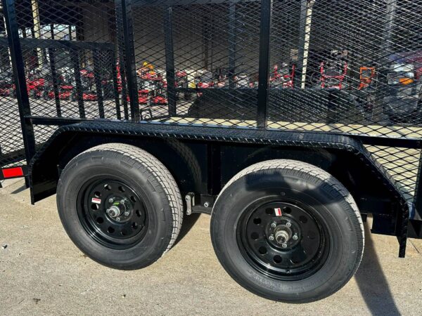 7x14 Powder Coated Dovetail Utility Trailer 4ft Mesh Sides (2) 3,500lb Axles - Image 15
