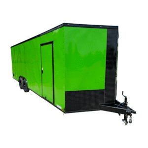 8.5x24 Neon Green Enclosed Trailer with Blackout Trim  (2) 5200lb Axles