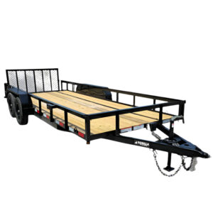 6.4x18 Utility Trailer Powder Coated Dovetail (2) 3,500lb Axles 7k GVWR