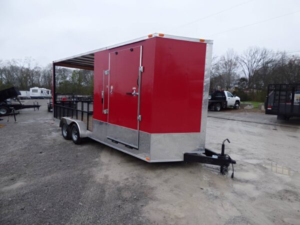 Enclosed Trailer 7' x 20' Red Hybrid Motorcycle Event Trailer - Image 2