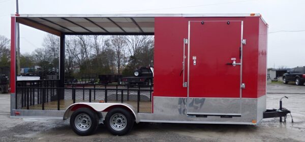 Enclosed Trailer 7' x 20' Red Hybrid Motorcycle Event Trailer - Image 3