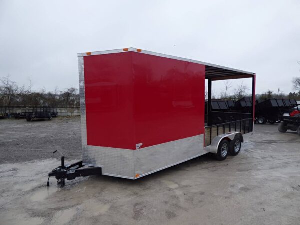 Enclosed Trailer 7' x 20' Red Hybrid Motorcycle Event Trailer - Image 9