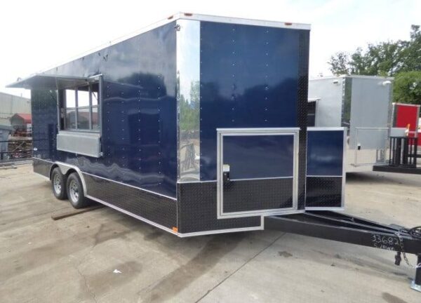 8.5' x 16' Indigo Blue Event Catering Concession Food Trailer - Image 12