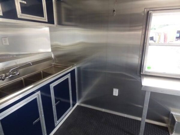 8.5' x 16' Indigo Blue Event Catering Concession Food Trailer - Image 6