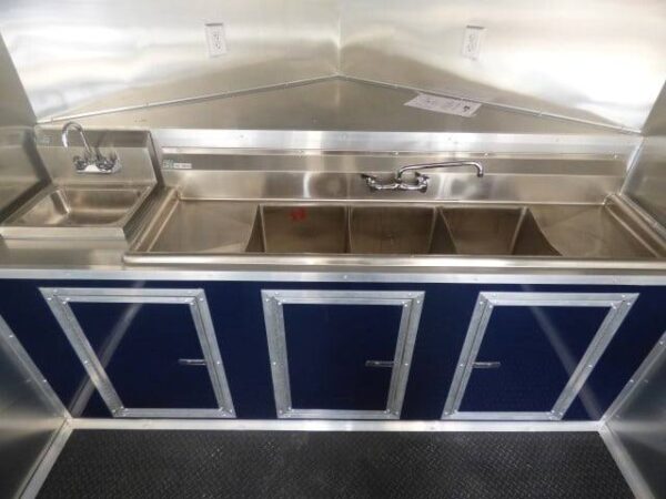 8.5' x 16' Indigo Blue Event Catering Concession Food Trailer - Image 29