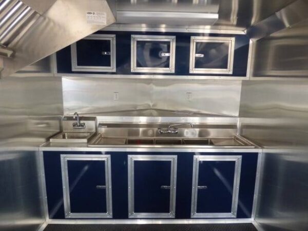 8.5' x 16' Indigo Blue Event Catering Concession Food Trailer - Image 16