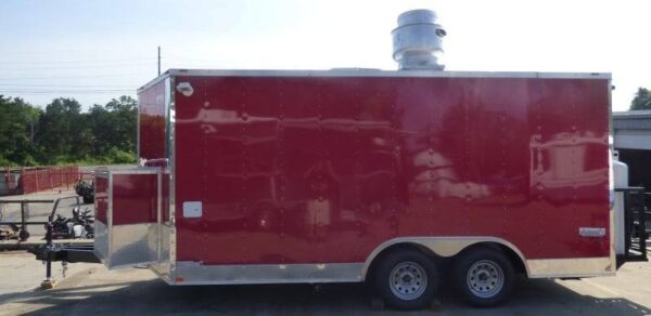 8.5' x 16' Concession Trailer Red Food With Appliances - Image 17