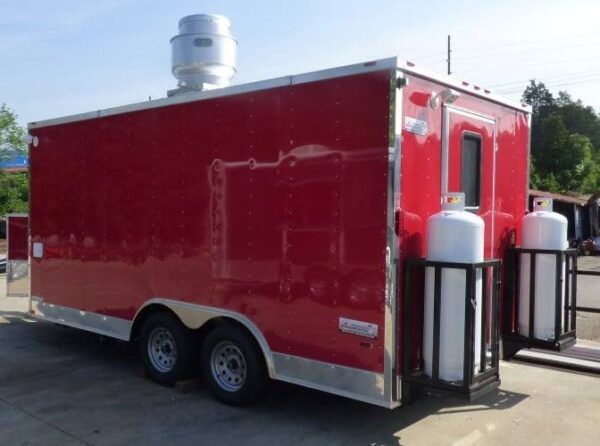 8.5' x 16' Concession Trailer Red Food With Appliances - Image 12