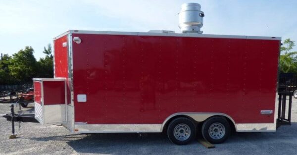 8.5' x 16' Concession Trailer Red Food With Appliances - Image 76