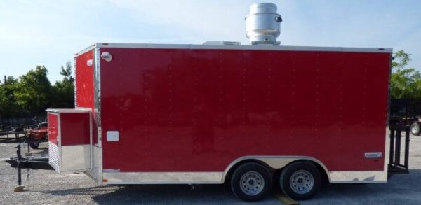 8.5' x 16' Concession Trailer Red Food With Appliances - Image 75