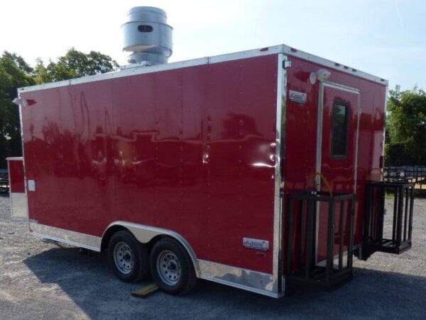 8.5' x 16' Concession Trailer Red Food With Appliances - Image 66