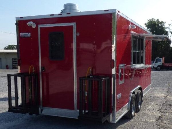 8.5' x 16' Concession Trailer Red Food With Appliances - Image 45