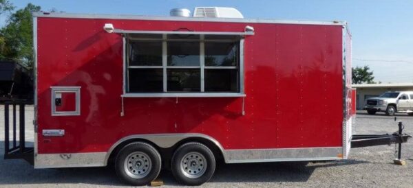 8.5' x 16' Concession Trailer Red Food With Appliances - Image 36