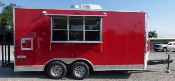 8.5' x 16' Concession Trailer Red Food With Appliances - Image 32