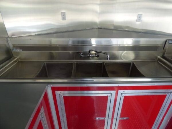 8.5' x 16' Concession Trailer Red Food With Appliances - Image 5