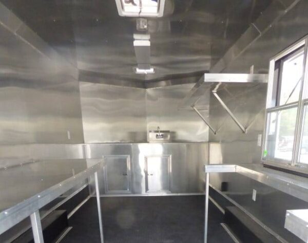 8.5' x 16' Concession Trailer Silver Frost Catering Event - Image 17