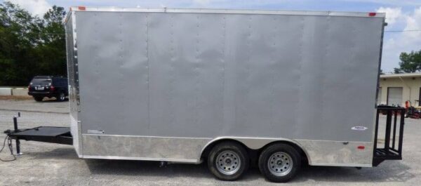 8.5' x 16' Concession Trailer Silver Frost Catering Event - Image 26