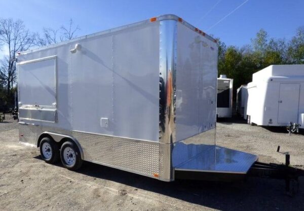 8.5' x 16' Concession Food Trailer White Event Catering - Image 2