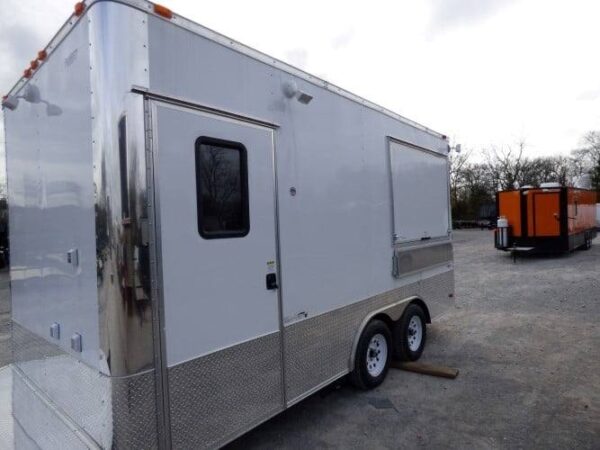 8.5' x 16' Concession Food Trailer White Event Catering - Image 62