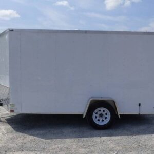 Enclosed Trailer 7'x12' 3500 lb Axle V-Nose W/ Barn Doors Storage